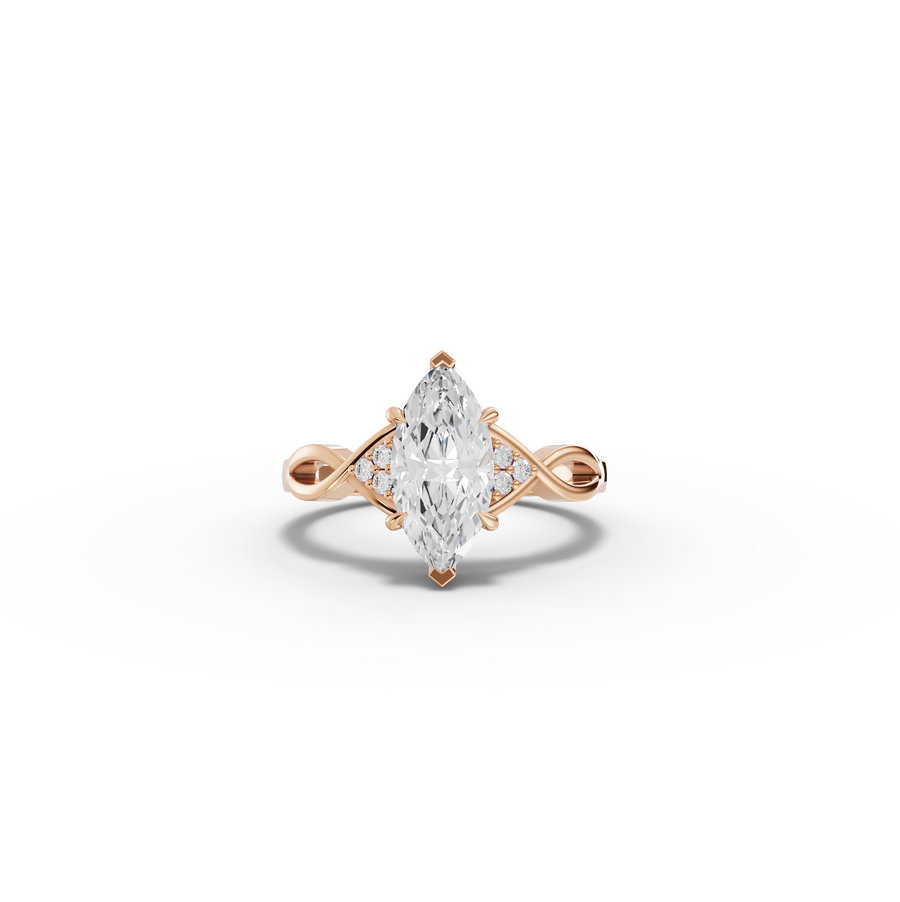 1.56 CT Marquise Accent Solitaire Engagement Ring