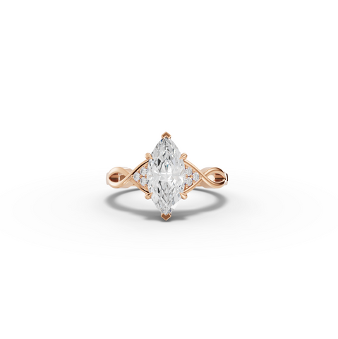 1.56 CT Marquise Accent Solitaire Engagement Ring