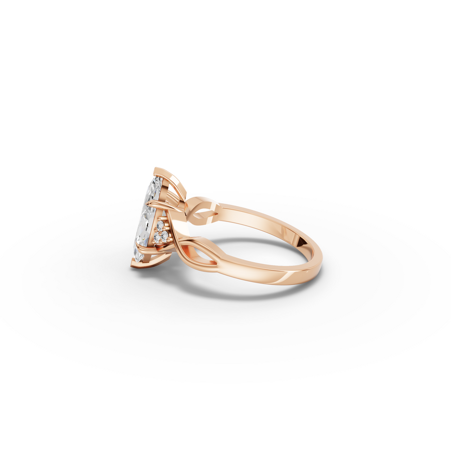 1.56 CT Marquise Accent Solitaire Engagement Ring