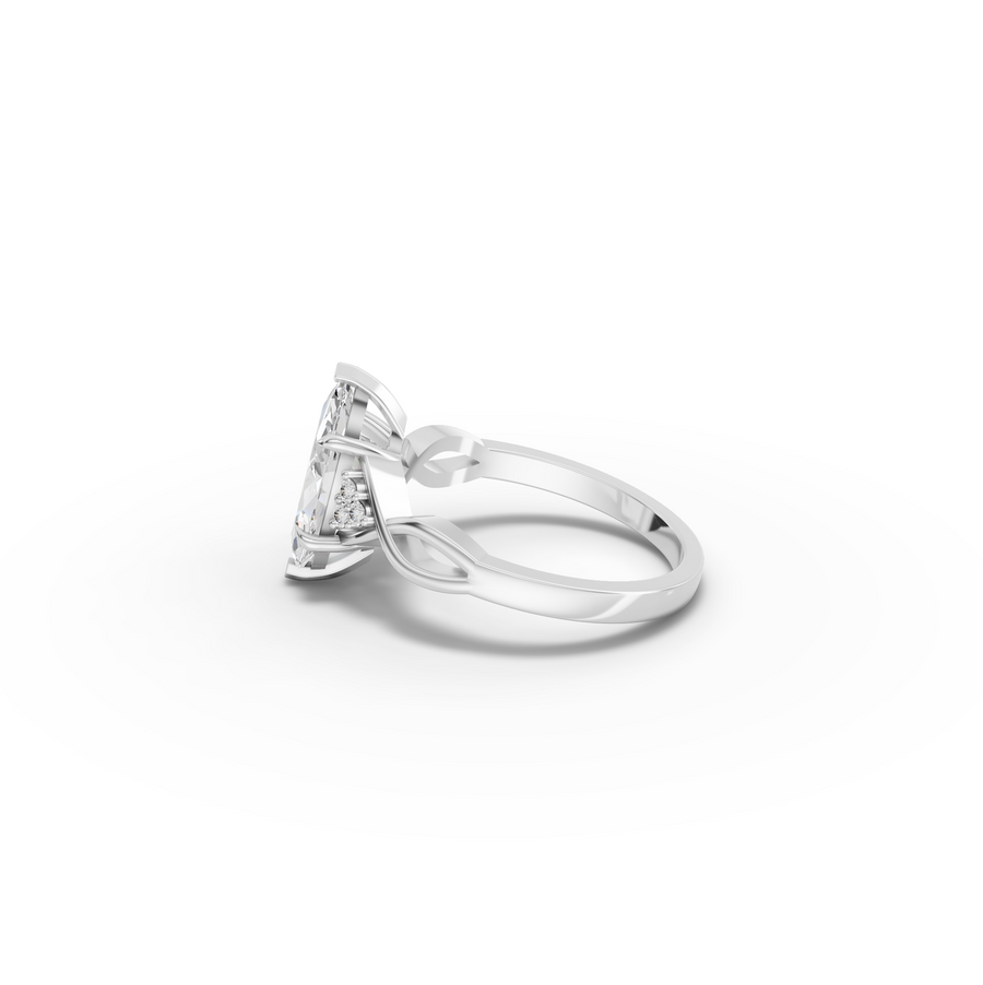 1.56 CT Marquise Accent Solitaire Engagement Ring