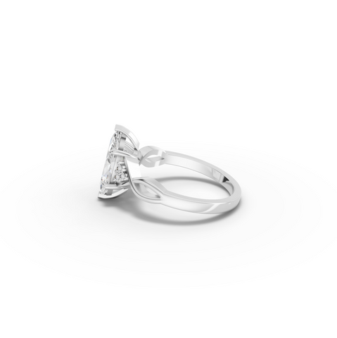 1.56 CT Marquise Accent Solitaire Engagement Ring