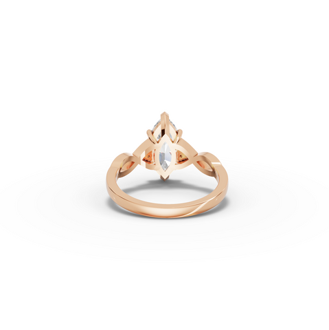 1.56 CT Marquise Accent Solitaire Engagement Ring