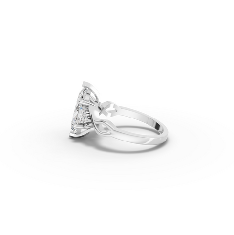 2.08 CT Marquise Solitaire with Accents Lab Diamond Ring