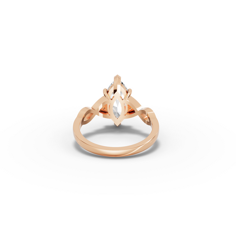2.08 CT Marquise Solitaire with Accents Lab Diamond Ring