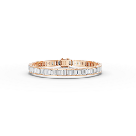 9.09 CT Baguette Lab Diamond Tennis Bracelet