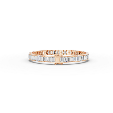 9.09 CT Baguette Lab Diamond Tennis Bracelet
