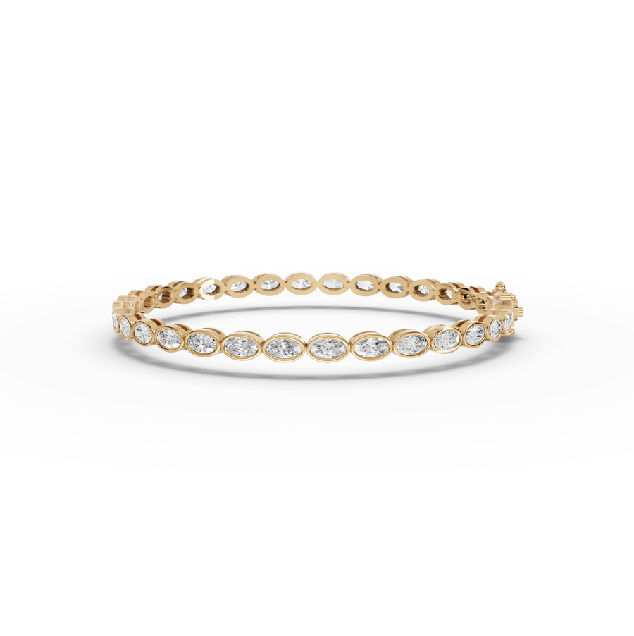 3.97 CT Oval Lab Diamond Bezel Tennis Bracelet.