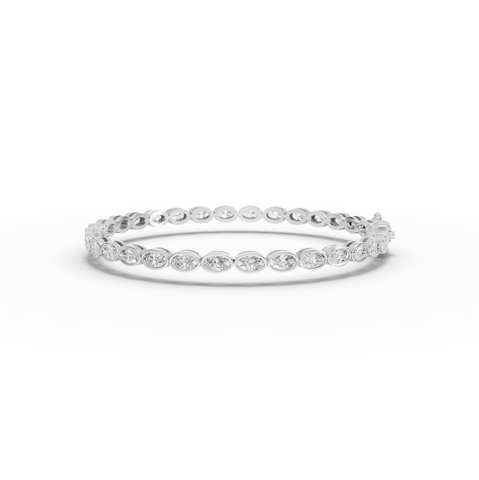 3.97 CT Oval Lab Diamond Bezel Tennis Bracelet.