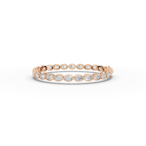 6.81 CT Oval Bezel-Set Lab Diamond Tennis Bracelet