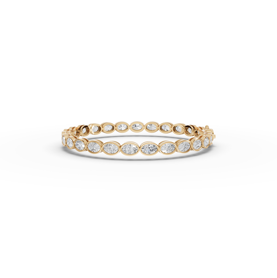 6.81 CT Oval Bezel-Set Lab Diamond Tennis Bracelet