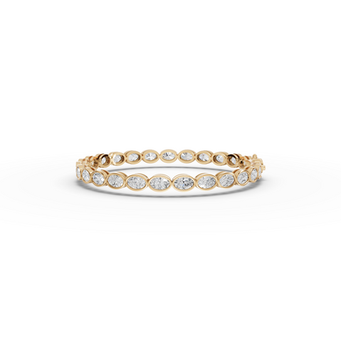 6.81 CT Oval Bezel-Set Lab Diamond Tennis Bracelet