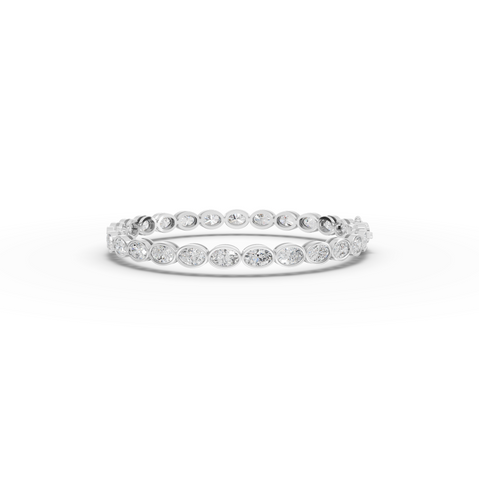 6.81 CT Oval Bezel-Set Lab Diamond Tennis Bracelet