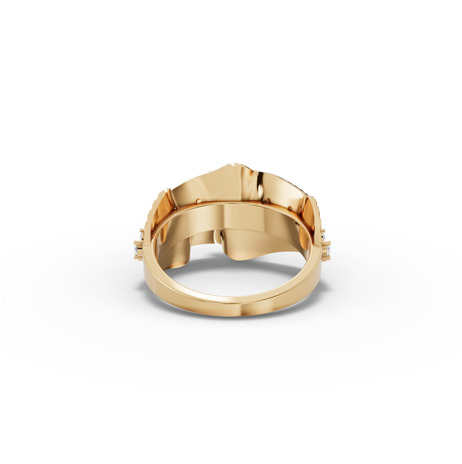 1.43 CT Round Accent Lab Diamond Statement Ring