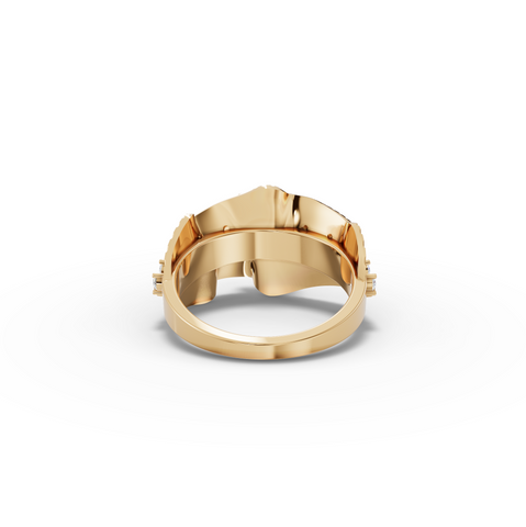 1.43 CT Round Accent Lab Diamond Statement Ring