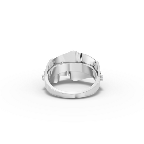 1.43 CT Round Accent Lab Diamond Statement Ring
