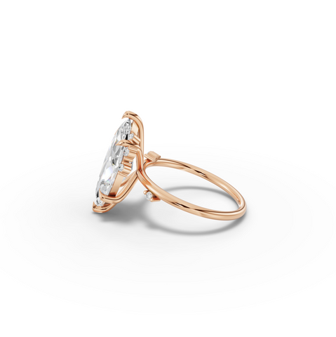 4.05 Ct Marquise Solitaire with Side Diamond Ring