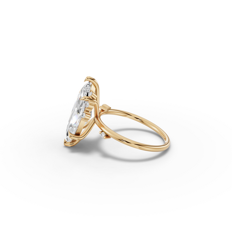 4.05 Ct Marquise Solitaire with Side Diamond Ring