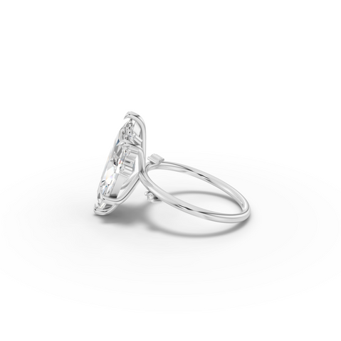 4.05 Ct Marquise Solitaire with Side Diamond Ring