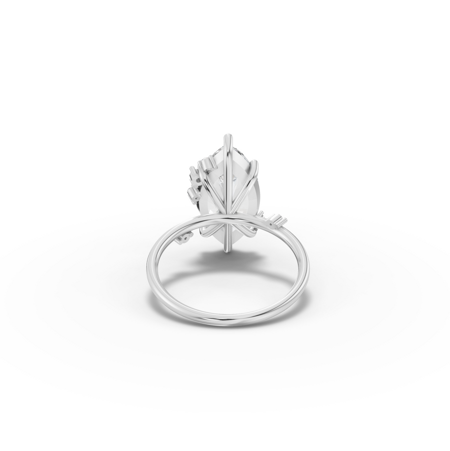 4.05 Ct Marquise Solitaire with Side Diamond Ring