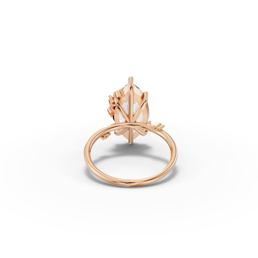 4.05 Ct Marquise Solitaire with Side Diamond Ring