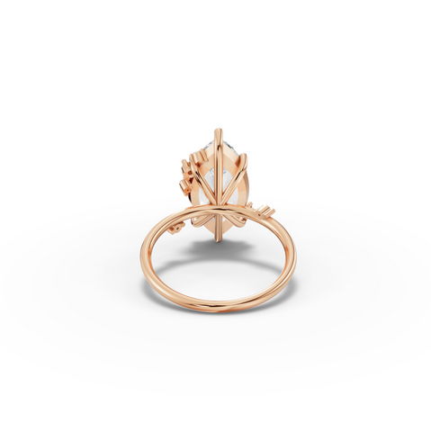 4.05 Ct Marquise Solitaire with Side Diamond Ring