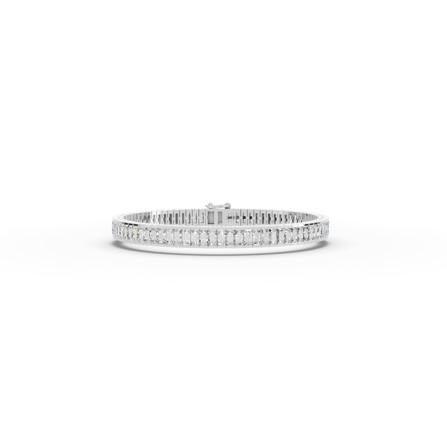 8.90 CT Baguette Line Lab Diamond Tennis Bracelet