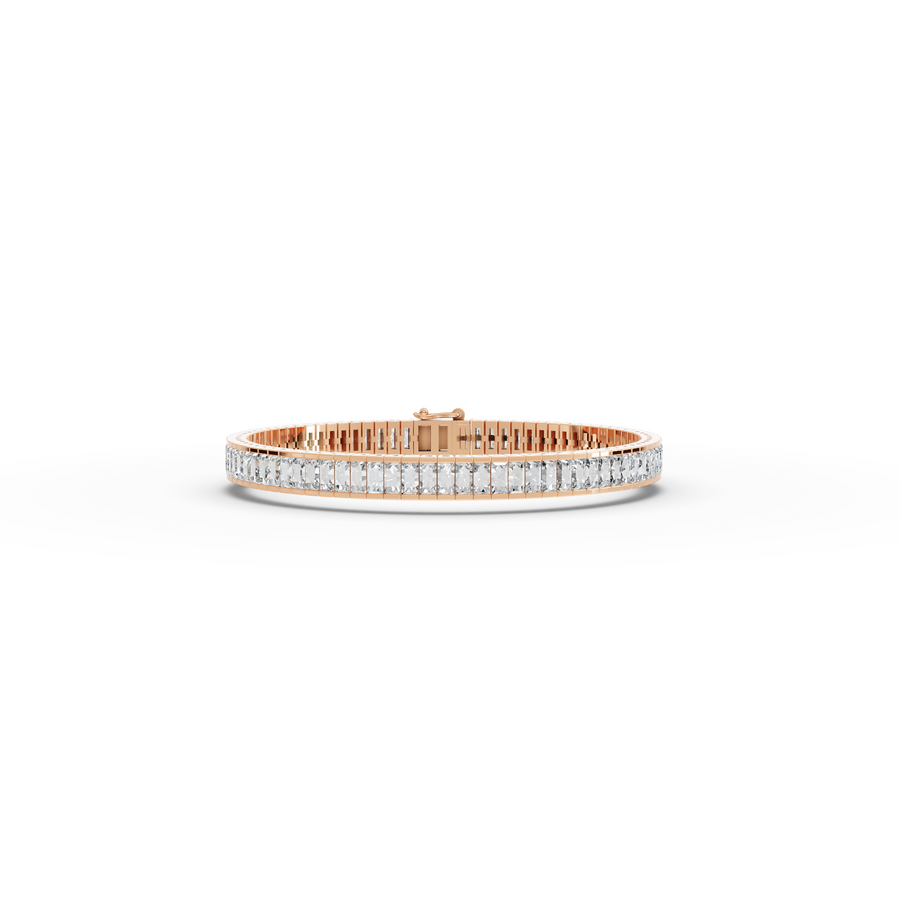 8.90 CT Baguette Line Lab Diamond Tennis Bracelet