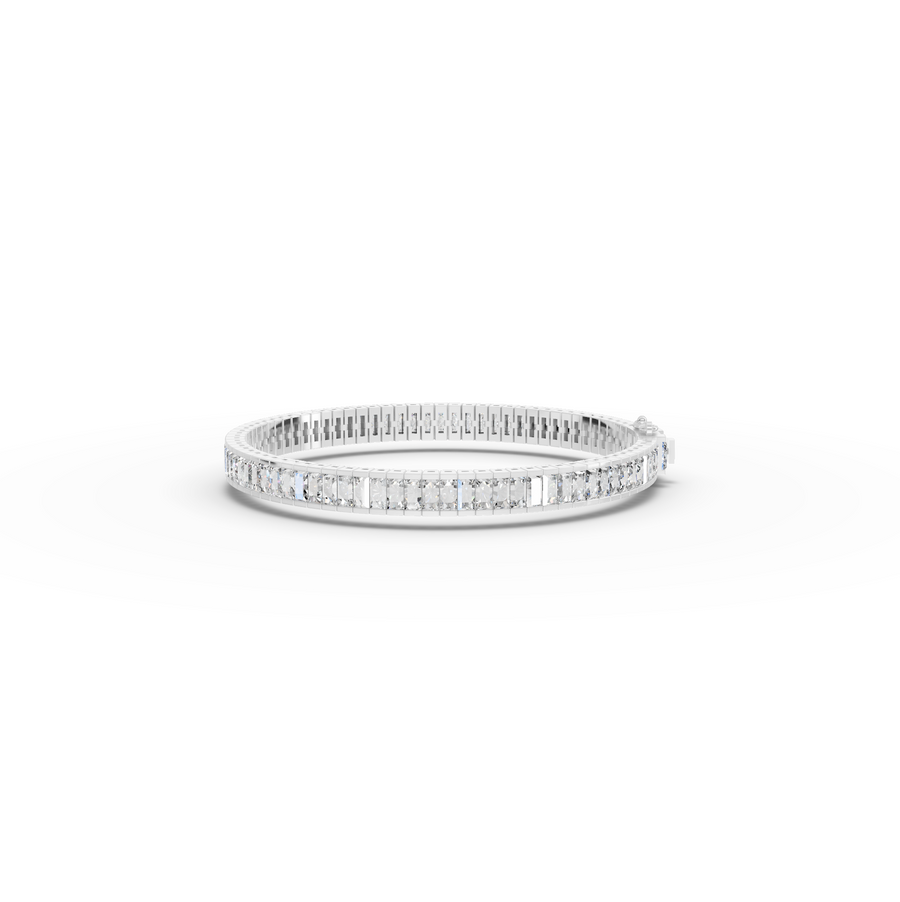8.90 CT Baguette Line Lab Diamond Tennis Bracelet