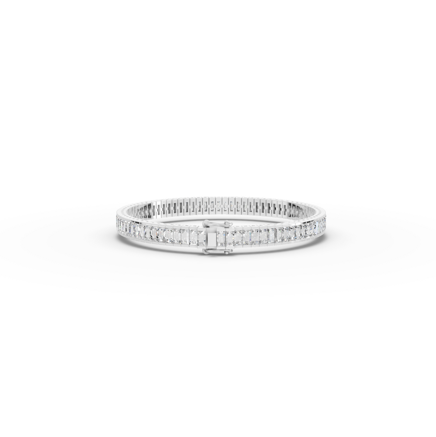 8.90 CT Baguette Line Lab Diamond Tennis Bracelet