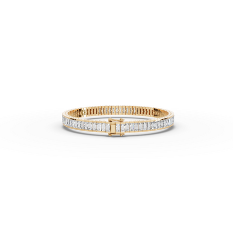 8.90 CT Baguette Line Lab Diamond Tennis Bracelet