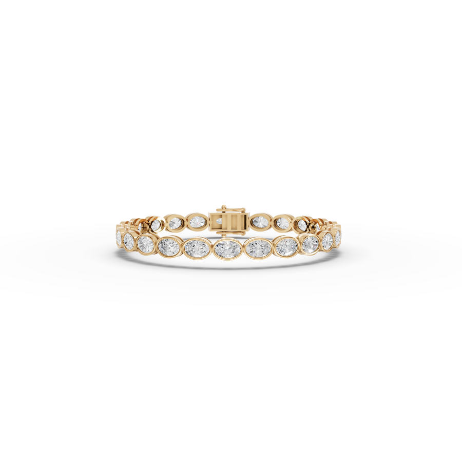 8.73 CT East-West Oval Bezel Lab Diamond Tennis Bracelet