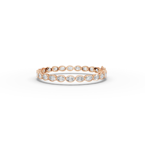 8.73 CT East-West Oval Bezel Lab Diamond Tennis Bracelet