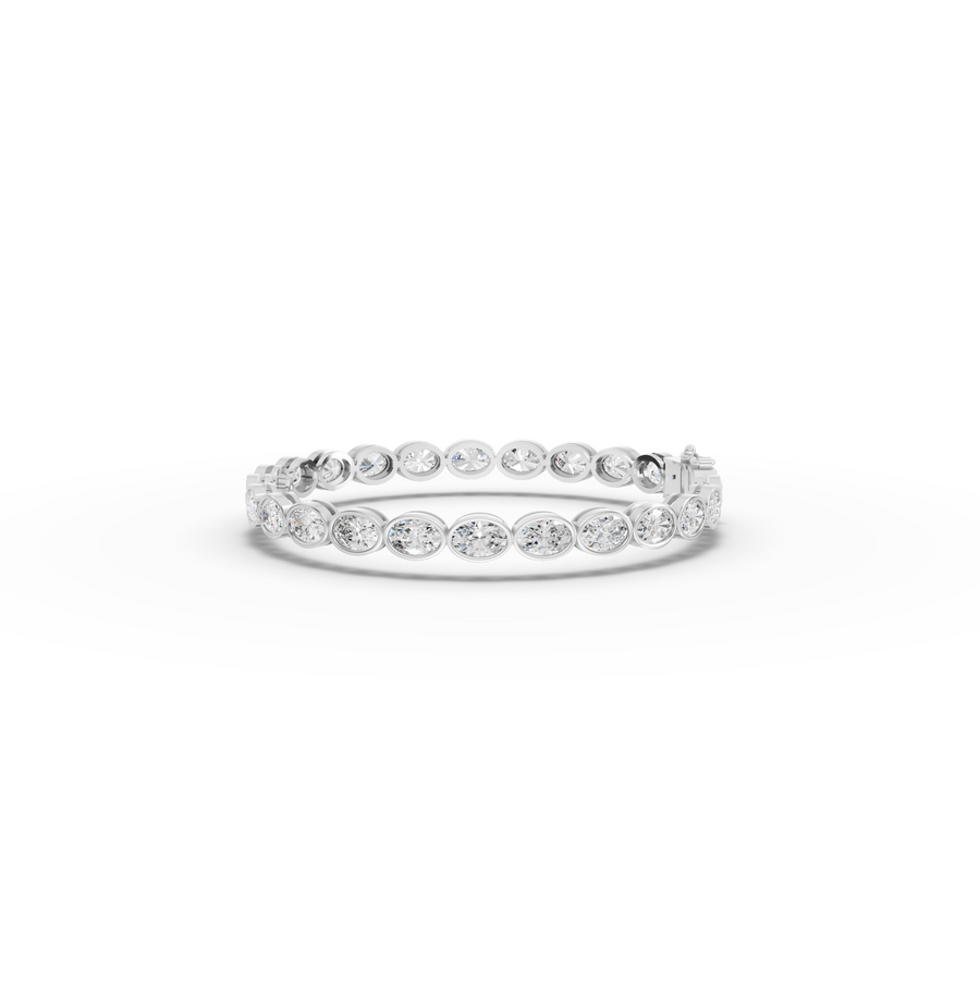 8.73 CT East-West Oval Bezel Lab Diamond Tennis Bracelet