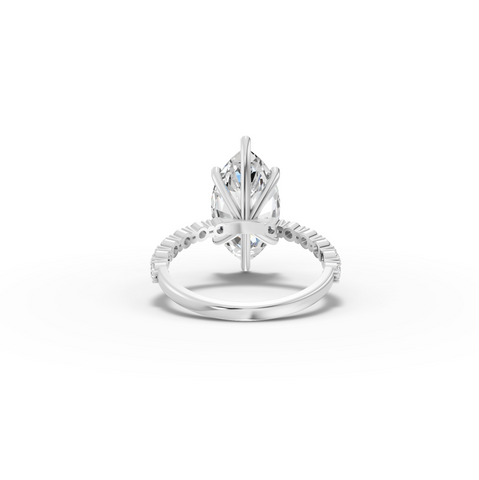 3.81 CT Marquise Solitaire with Accents Lab Diamond Ring