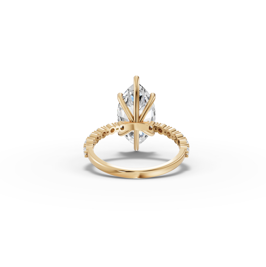 3.81 CT Marquise Solitaire with Accents Lab Diamond Ring