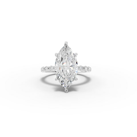 4.31 CT Marquise Lab Diamond Solitaire with Accent Ring