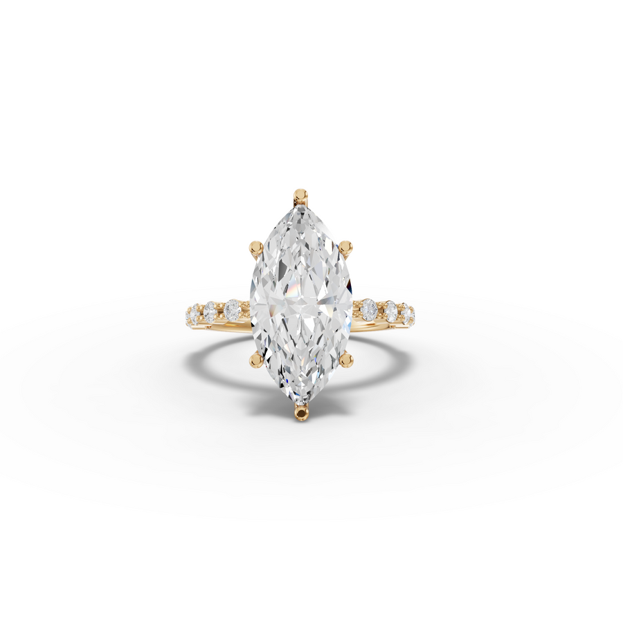 4.31 CT Marquise Lab Diamond Solitaire with Accent Ring