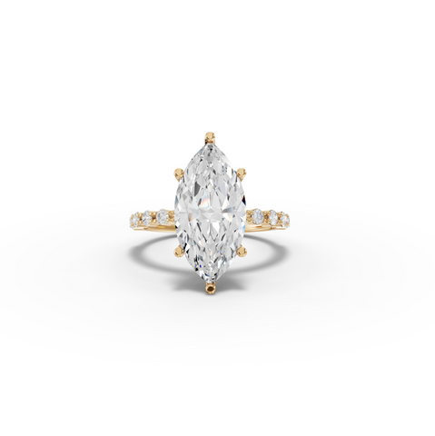 4.31 CT Marquise Lab Diamond Solitaire with Accent Ring