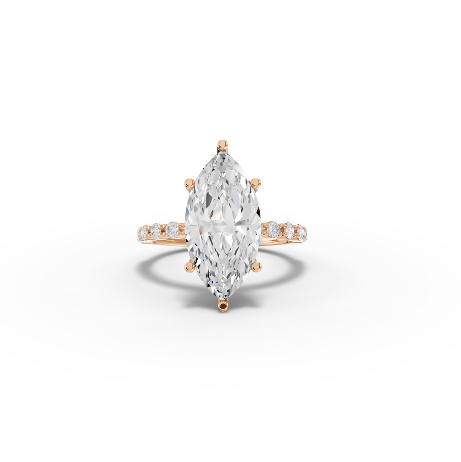 4.31 CT Marquise Lab Diamond Solitaire with Accent Ring