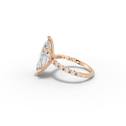 4.31 CT Marquise Lab Diamond Solitaire with Accent Ring