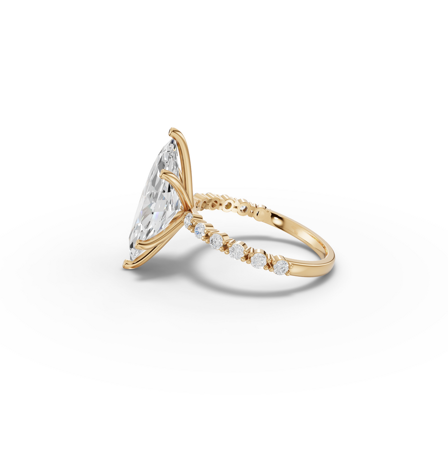 4.31 CT Marquise Lab Diamond Solitaire with Accent Ring