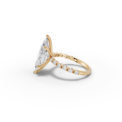 4.31 CT Marquise Lab Diamond Solitaire with Accent Ring