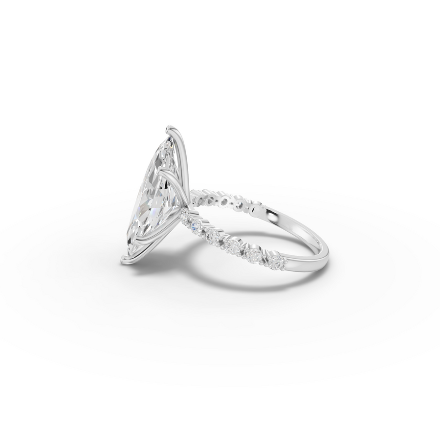 4.31 CT Marquise Lab Diamond Solitaire with Accent Ring