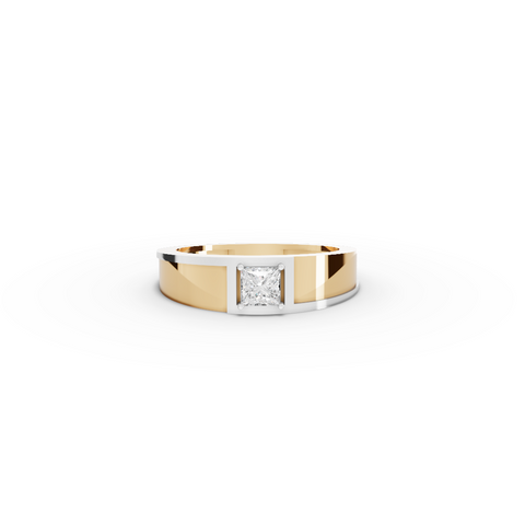 0.50 CT Princess Lab Diamond Two-Tone Men’s Band