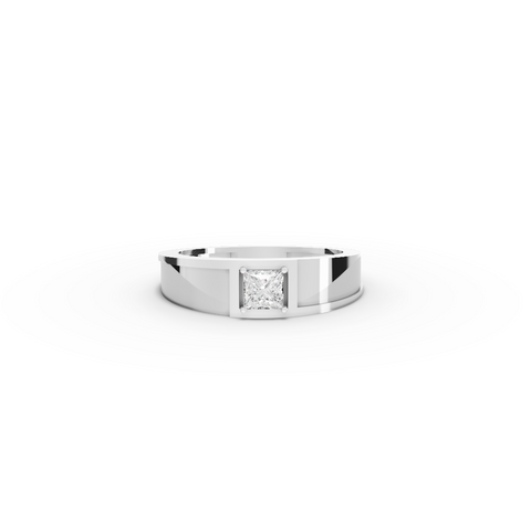 0.50 CT Princess Lab Diamond Two-Tone Men’s Band