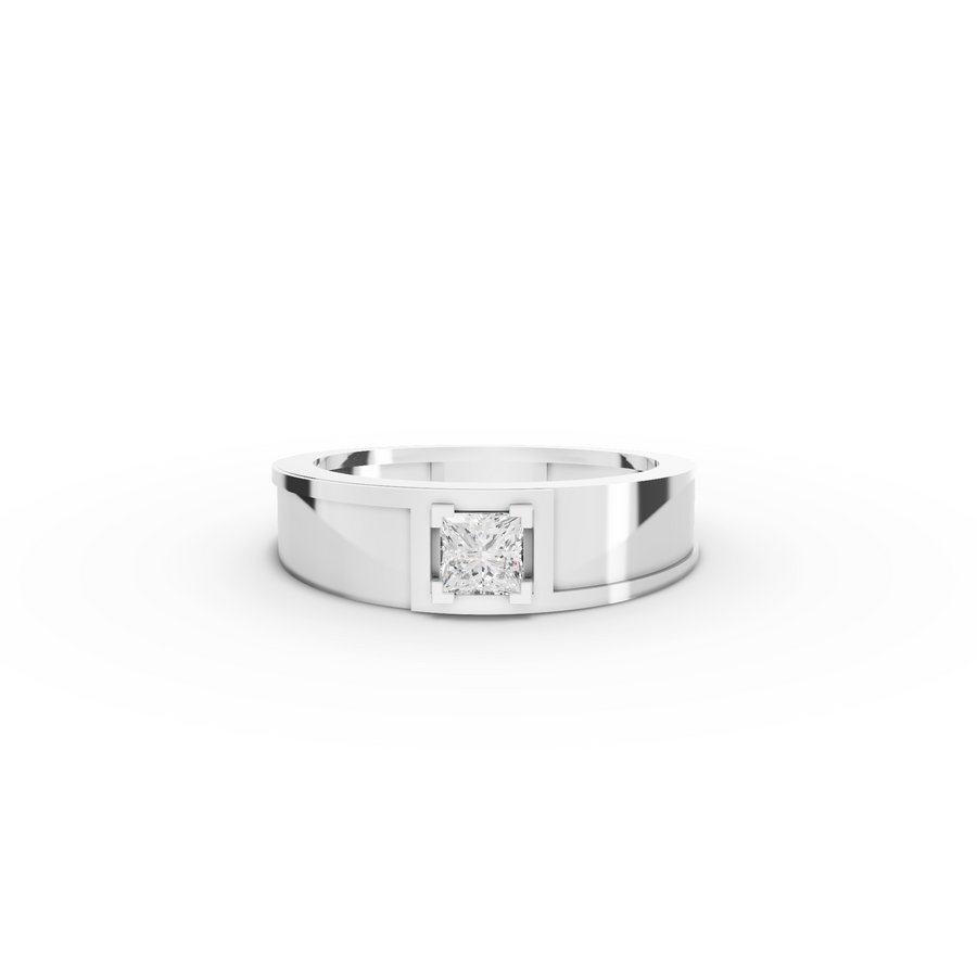 0.50 CT Princess Two-Tone Men’s Lab Diamond Band