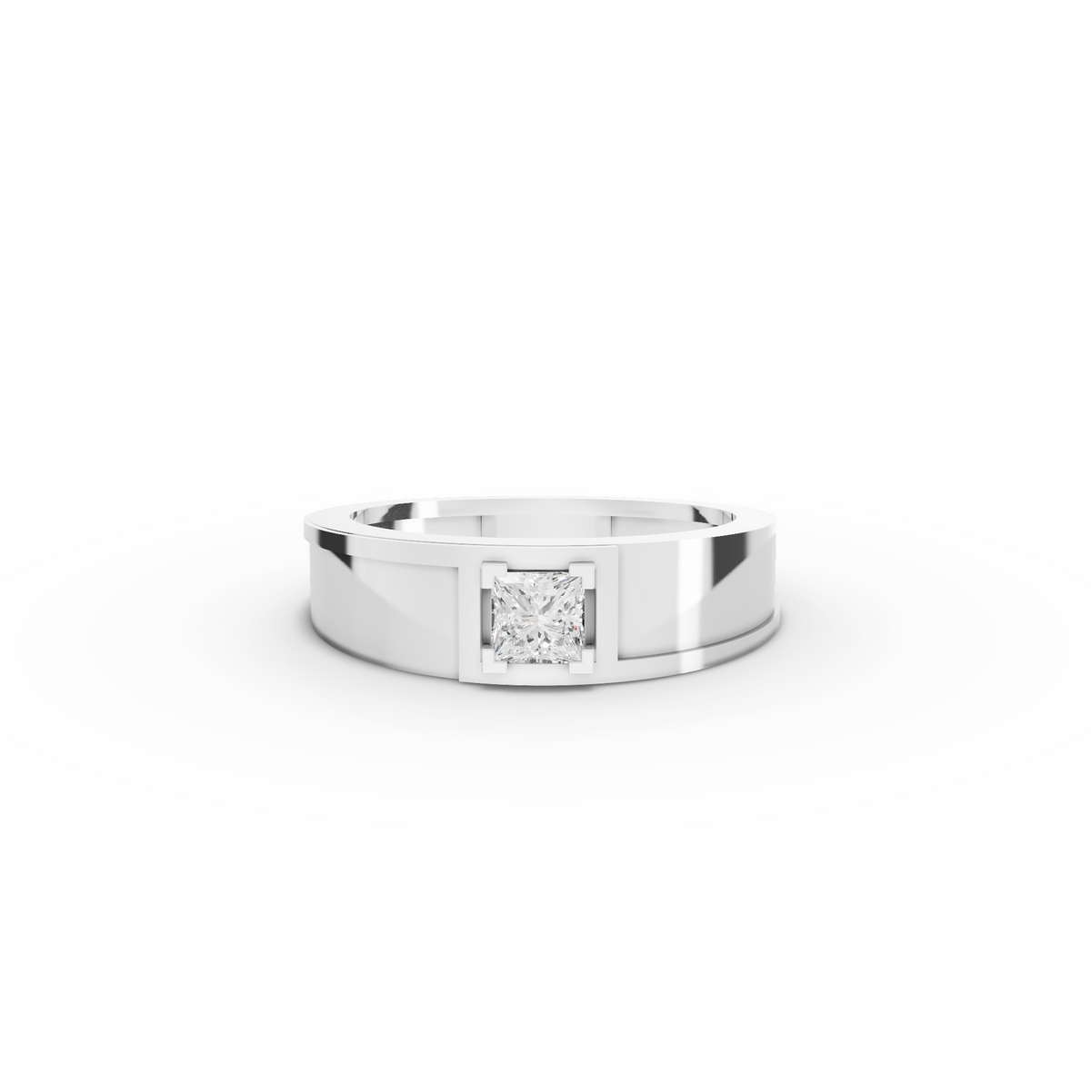 1.00 CT Princess Two-Tone Men’s Lab Diamond Band