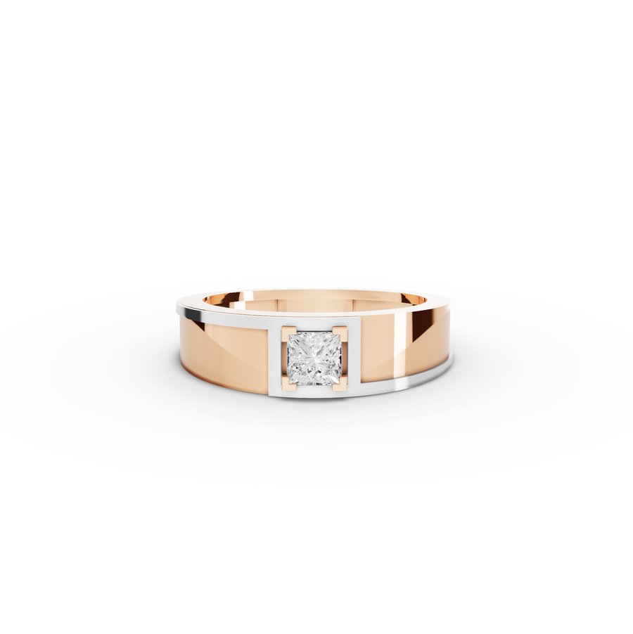 0.50 CT Princess Two-Tone Men’s Lab Diamond Band
