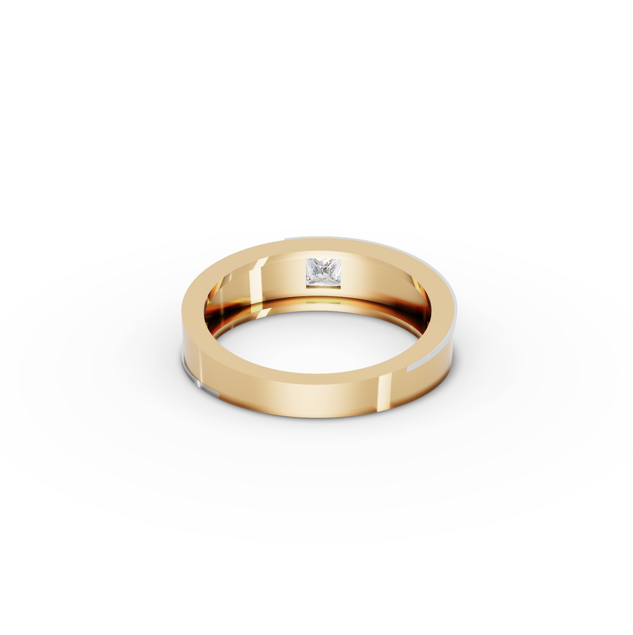 0.50 CT Princess Two-Tone Men’s Lab Diamond Band