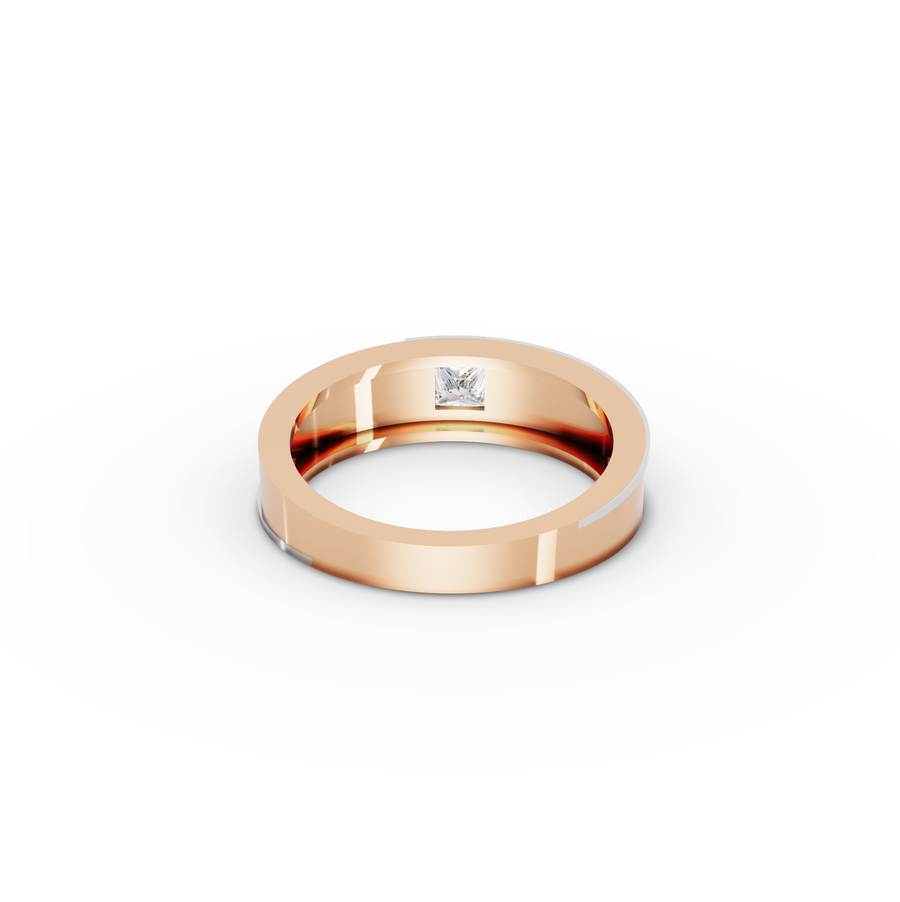 0.50 CT Princess Two-Tone Men’s Lab Diamond Band